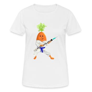 Diabetes Carrot avec seringue à insuline (Carrot Tea Kid) - T-shirt respirant Femme - blanc - Devant - AI Model Female 172 dark (172cm)