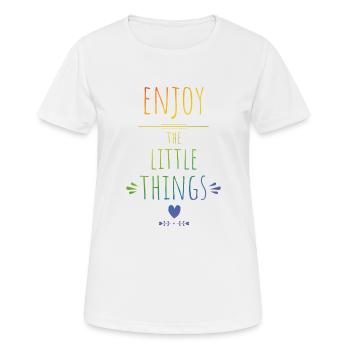 enjoy the little things regenbogen - Frauen T-Shirt atmungsaktiv - Weiß - Vorne - AI Model Female 172 dark (172cm)