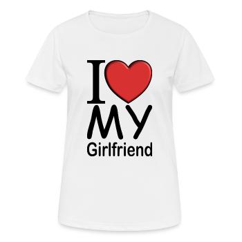 J’aime ma petite amie - T-shirt respirant Femme - blanc - Devant - AI Model Female 172 dark (172cm)