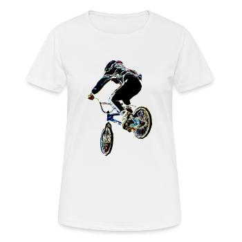 bmx racing - T-shirt respirant Femme - blanc - Devant - AI Model Female 172 dark (172cm)