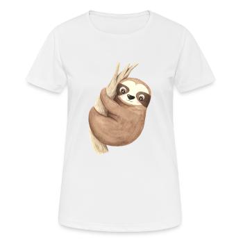 Mignon paresseux Bébé Amazone Forêt tropicale sud-américaine - T-shirt respirant Femme - blanc - Devant - AI Model Female 172 dark (172cm)