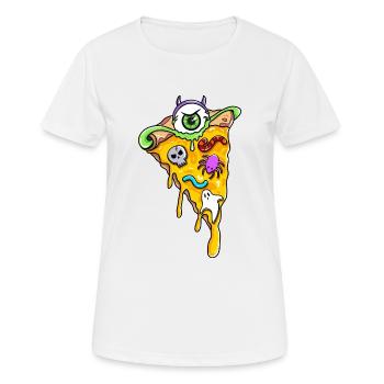 Creepy Horror Pizza Slices Skull Spider - Women's Breathable T-Shirt - white - Front - AI Model Female 172 dark (172cm)