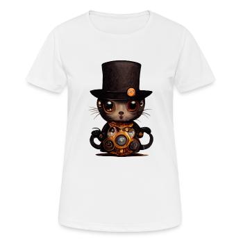 Chat élégant - T-shirt respirant Femme - blanc - Devant - AI Model Female 172 dark (172cm)