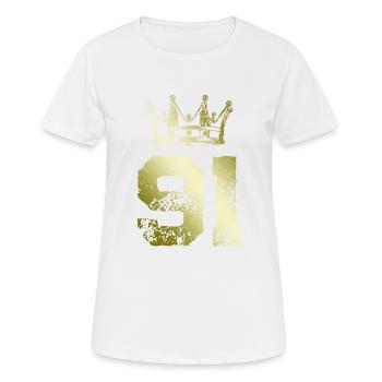 91 Number crown - Women's Breathable T-Shirt - white - Front - AI Model Female 172 dark (172cm)