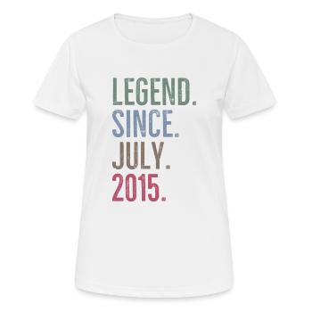 Legende seit Juli 2015 - Frauen T-Shirt atmungsaktiv - Weiß - Vorne - AI Model Female 172 dark (172cm)