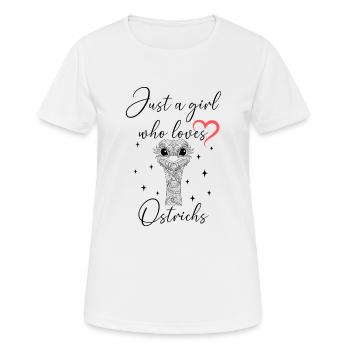 Frau Mädchen Liebe Herz Strauß ostrich - Frauen T-Shirt atmungsaktiv - Weiß - Vorne - AI Model Female 172 dark (172cm)