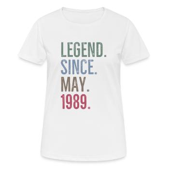 Legende seit Mai 1989 - Frauen T-Shirt atmungsaktiv - Weiß - Vorne - AI Model Female 172 dark (172cm)