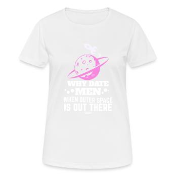 Raumfahrt Frau Universum Rakete Planet - Frauen T-Shirt atmungsaktiv - Weiß - Vorne - AI Model Female 172 dark (172cm)