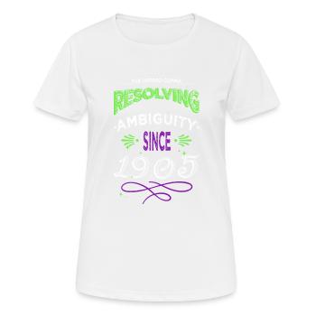 cycling writer literature funny reading happy - Women's Breathable T-Shirt - white - Front - AI Model Female 172 dark (172cm)