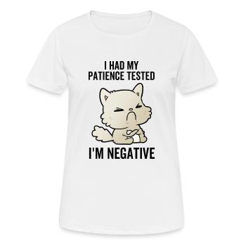 J’ai eu ma patience testée Je suis négatif - T-shirt respirant Femme - blanc - Devant - AI Model Female 172 dark (172cm)