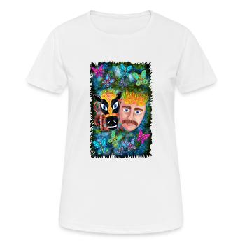 Traditionelle Masken Nicaraguas - Frauen T-Shirt atmungsaktiv - Weiß - Vorne - AI Model Female 172 dark (172cm)