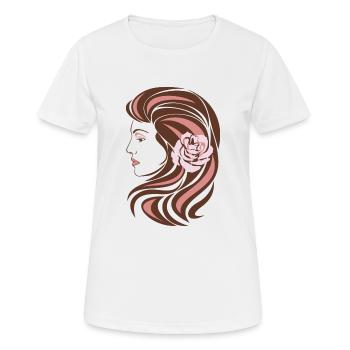 Portrait féminin - T-shirt respirant Femme - blanc - Devant - AI Model Female 172 dark (172cm)