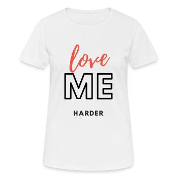 Love me HARDER - Women's Breathable T-Shirt - white - Front - AI Model Female 172 dark (172cm)