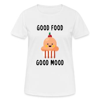 Good food good mood bonne nourriture bonne humeur - T-shirt respirant Femme - blanc - Devant - AI Model Female 172 dark (172cm)