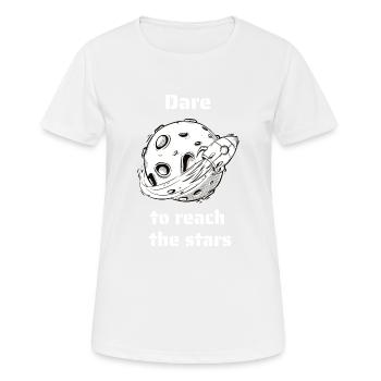 Dare To Reach The Stars Retro Outer Space Designs - Women's Breathable T-Shirt - white - Front - AI Model Female 172 dark (172cm)