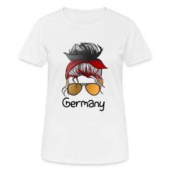 Allemagne Drapeau allemand Drapeau allemand Utilisé Regarder à la maison - T-shirt respirant Femme - blanc - Devant - AI Model Female 172 dark (172cm)