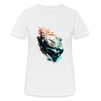 Montre sportive pour homme comme chronographe vintage - T-shirt respirant Femme - blanc - Devant - AI Model Female 172 dark (172cm)