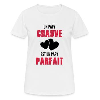 un papy chauve est un papy parfait / cadeau papy - T-shirt respirant Femme - blanc - Devant - AI Model Female 172 dark (172cm)