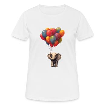 Eléphant avec ballon - T-shirt respirant Femme - blanc - Devant - AI Model Female 172 dark (172cm)