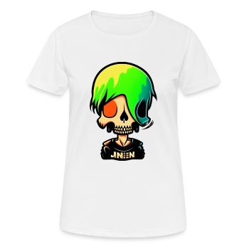 Red-eyed skeleton - Women's Breathable T-Shirt - white - Front - AI Model Female 172 dark (172cm)