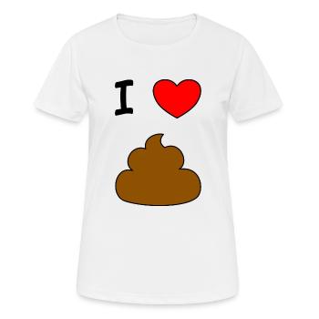 Ich HERZ KACKE - Frauen T-Shirt atmungsaktiv - Weiß - Vorne - AI Model Female 172 dark (172cm)