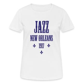JAZZ NEW ORLEANS BLUE - Women's Breathable T-Shirt - white - Front - AI Model Female 172 dark (172cm)
