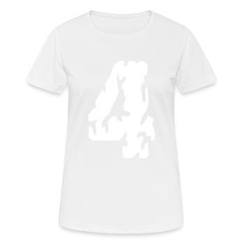 Maillot 4 numéros - T-shirt respirant Femme - blanc - Devant - AI Model Female 172 dark (172cm)