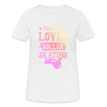Une fille adore les patins à roulettes - T-shirt respirant Femme - blanc - Devant - AI Model Female 172 dark (172cm)