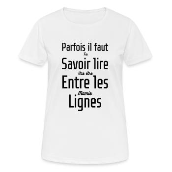 Annonce grossesse - tu vas être mamie - T-shirt respirant Femme - blanc - Devant - AI Model Female 172 dark (172cm)