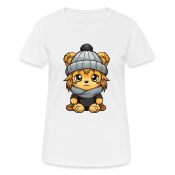 Lion Hiver Bande Dessinée Mignon - T-shirt respirant Femme - blanc - Devant - AI Model Female 172 dark (172cm)