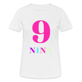 Neun-9-jähriges Jubiläum - Frauen T-Shirt atmungsaktiv - Weiß - Vorne - AI Model Female 172 dark (172cm)