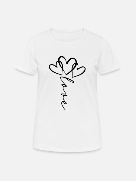 Love Font Heart Flower - Women's Breathable T-Shirt - white