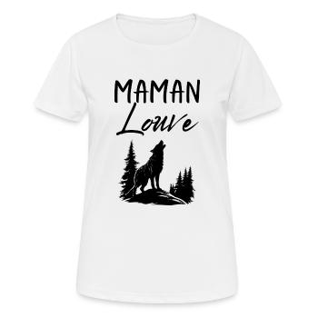 Maman Louve 4 - T-shirt respirant Femme - blanc - Devant - AI Model Female 172 dark (172cm)