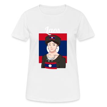 Laos Laote Laotian filles robe Lao I cadeau - T-shirt respirant Femme - blanc - Devant - AI Model Female 172 dark (172cm)