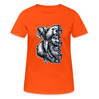 Berserker with Runes - Women's Breathable T-Shirt - neon orange - Front - AI Model Female 172 dark (172cm)