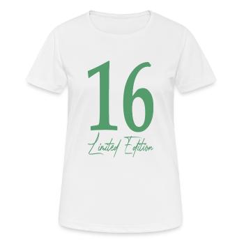 16. Geburtstag Geschenkidee Sixteen - Frauen T-Shirt atmungsaktiv - Weiß - Vorne - AI Model Female 172 dark (172cm)