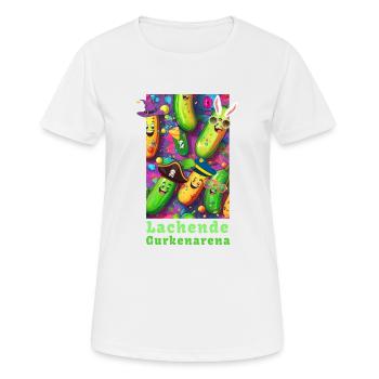 Concombres rieurs, concombres, carnaval, alaaf - T-shirt respirant Femme - blanc - Devant - AI Model Female 172 dark (172cm)