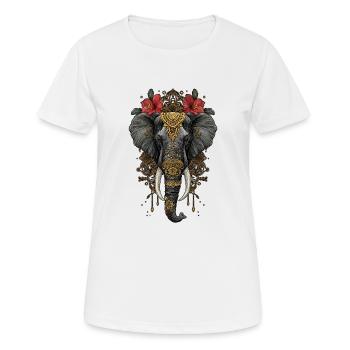 Éléphant mandala - T-shirt respirant Femme - blanc - Devant - AI Model Female 172 dark (172cm)