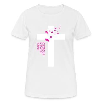 Croix blanche « Make Heaven Crowded » Design - T-shirt respirant Femme - blanc - Devant - AI Model Female 172 dark (172cm)