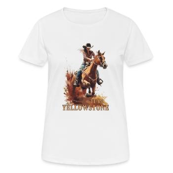 Barrel Racer Girl Reiten Pferd Yellowstone - Frauen T-Shirt atmungsaktiv - Weiß - Vorne - AI Model Female 172 dark (172cm)