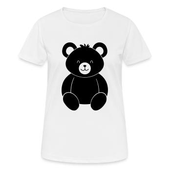 Ours en peluche - T-shirt respirant Femme - blanc - Devant - AI Model Female 172 dark (172cm)