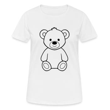 Ours en peluche - T-shirt respirant Femme - blanc - Devant - AI Model Female 172 dark (172cm)