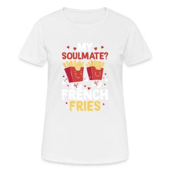 : Mon âme sœur croquante - T-shirt respirant Femme - blanc - Devant - AI Model Female 172 dark (172cm)