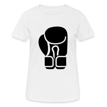 Boxhandschuh - Frauen T-Shirt atmungsaktiv - Weiß - Vorne - AI Model Female 172 dark (172cm)