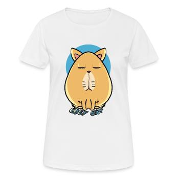 Eggy Katze - Frauen T-Shirt atmungsaktiv - Weiß - Vorne - AI Model Female 172 dark (172cm)