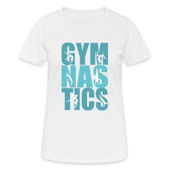 gymnastique, gymnaste ; Gymnastique - T-shirt respirant Femme - blanc - Devant - AI Model Female 172 dark (172cm)