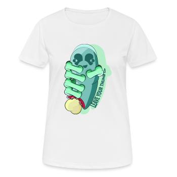 DAUMEN - Frauen T-Shirt atmungsaktiv - Weiß - Vorne - AI Model Female 172 dark (172cm)