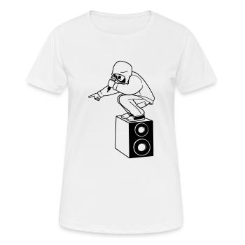 Rap Freestyle Contest Open Mic Hip Hop - Frauen T-Shirt atmungsaktiv - Weiß - Vorne - AI Model Female 172 dark (172cm)