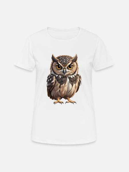 Young brown owl - Women's Breathable T-Shirt - white