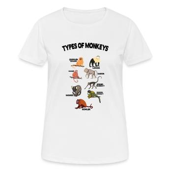 Types of Monkeys Funny Monkey Owner Primates - T-shirt respirant Femme - blanc - Devant - AI Model Female 172 dark (172cm)